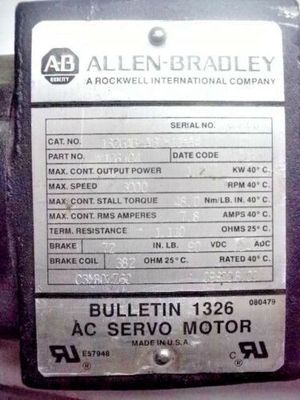 Interruptores de limite máximo AB 1326AB-A3E-11-A4 SERV MTR 48IN-LB 3K-RPM 90V BRK STD INCH