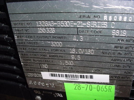 1326AB-B5330E-21-SERIES Servomotores com torque mais concebidos para servomotores CA 1391-DES