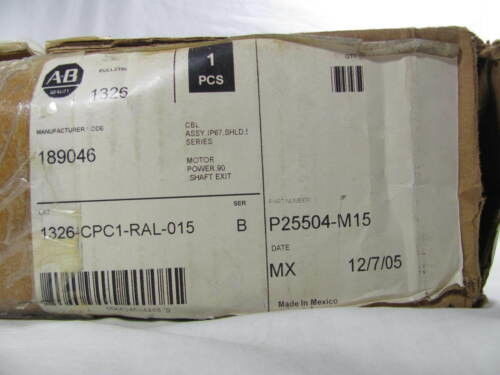 AB 1326-CPC1-RAL-015 Cabos para servomotores CA de 460 V