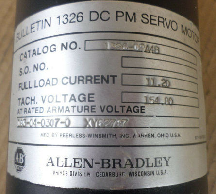 Versátil AB 1326-DPA4B Allen Bradley DC Servo Motor para Várias Necessidades de Máquinas