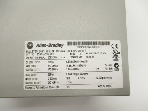 ALLEN-BRADLEY 2093-AC05-MP5 Kinetix 2000 Módulo integrado do eixo e módulo do eixo
