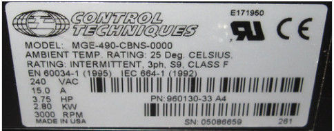 Emerson MGE-490-CBNS-0000 Servomotor Servomotor Industrial