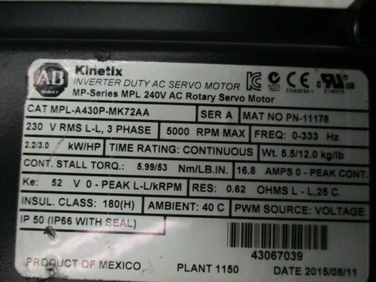 2000W Industrial Servo Drives com Protocolo Ethernet para Montagem de Painel