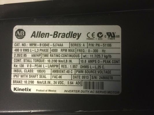 ALLEN-BRADLEY MPL-B1304E-SJ74AA MP-Série MPM 480V AC Servomotor rotativo
