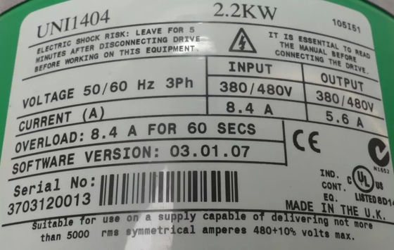 EMERSON UNI1404 Técnicas de controlo Emerson Unidrive Frequenzumrichter