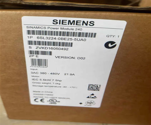 Módulo de poder redundante PM240 de Sinamics G120 do módulo de fonte de alimentação de 6SL3224-0BE34-5AA0 Siemens