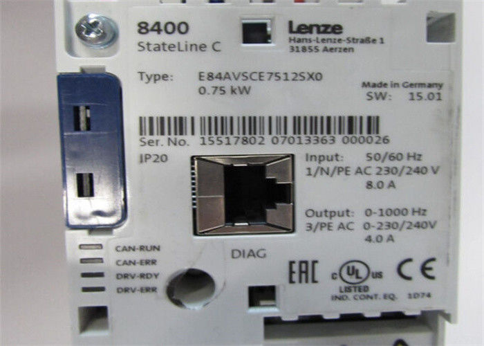 Quilowatt da INSTALAÇÃO 0,75 da SÉRIE STATELINE de Lenze E84AVSCE7512SX0 8400 (1,0 HP)