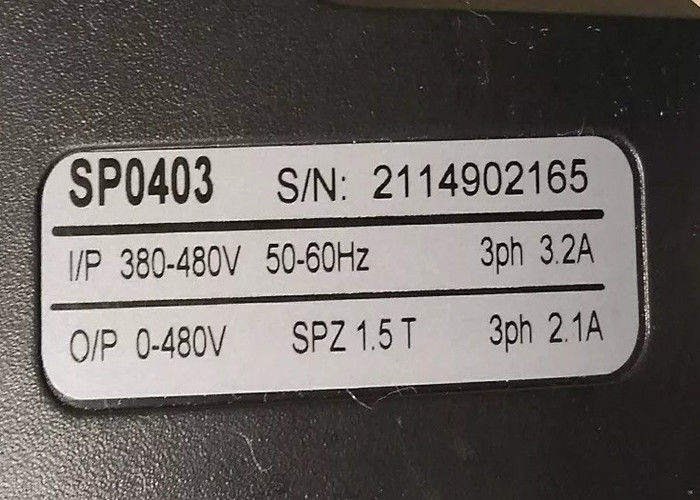 Movimentação 0.75kW 0-480V 3PH 2.1A da C.A. de Emerson Unidrive SP0403 das técnicas de controle de Nidec