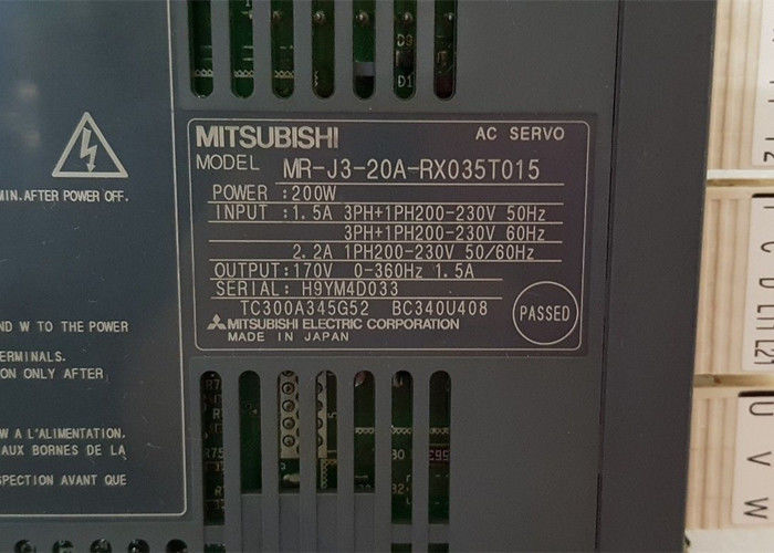 saída industrial servo 170V da MOVIMENTAÇÃO do amplificador 1.5A da C.A. de 200W MITSUBISHI MR-J3-20A-RX035T015
