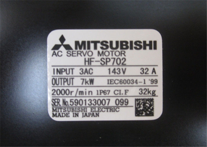 Servo motor industrial 7.0KW HF-SP702 2000rpm 1-3/8in 143vac da série de Mitsubishi J3