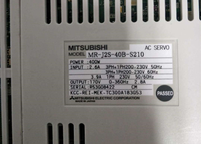 Amplificador servo industrial da movimentação MR-J2S-40B-S210 400W 230V 170V de Mitsubishi Melservo 3PH