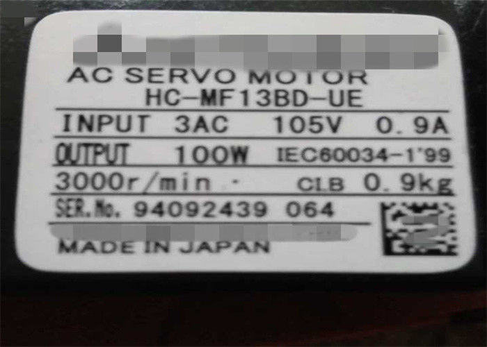 Mitsubishi 100W viaja de automóvel o servo motor elétrico da C.A. de HC-MF13BD-UE NOVO no estoque