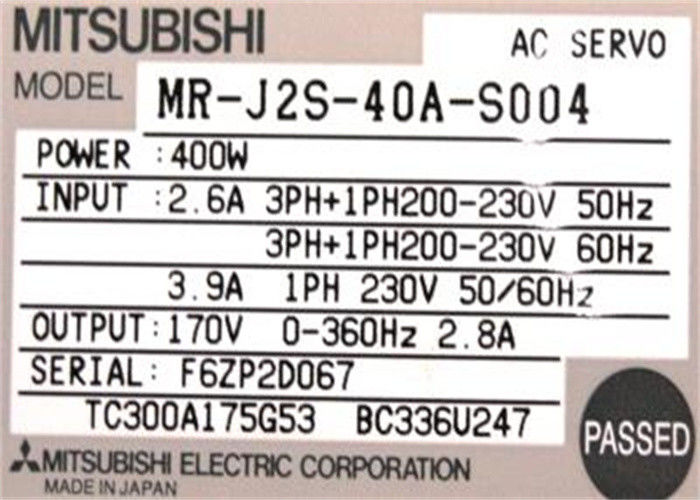 Mitsubishi Electric 400W SERVO Amplificador MR-J2S-40A-S004 Industrial AC Drive 170V 2.8A NOVO