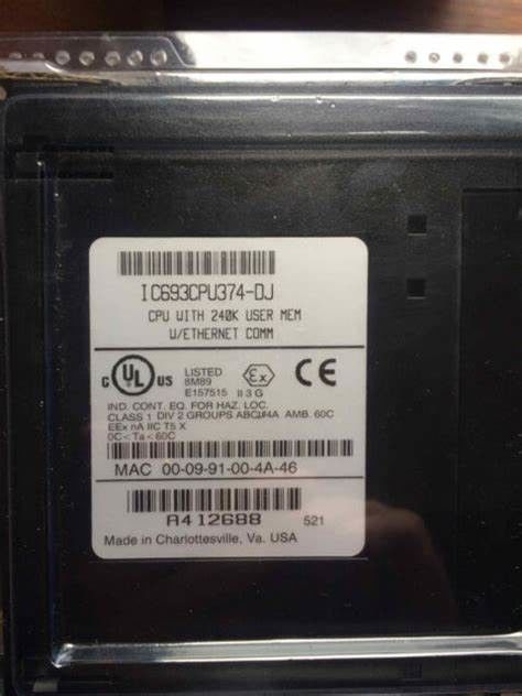 Módulo de CPU GE IC693CPU374 com velocidade de processador de 133 MH 240 KB 7,4 watts com tensão de 5 V DC