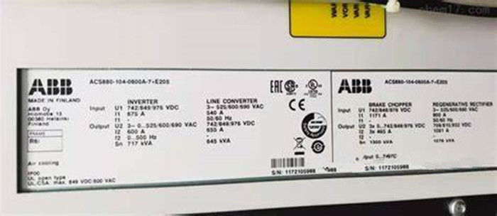 ABB ACS800-104-0105-7 AC Inverter Conversor de Frequência 34 Kg Conexões completas de 2 fios