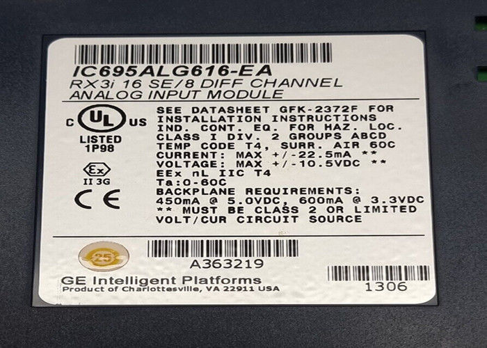 GE IC695ALG616 PACSystems RX3i Módulo de entrada analógica, corrente/voltagem, canal 16/8