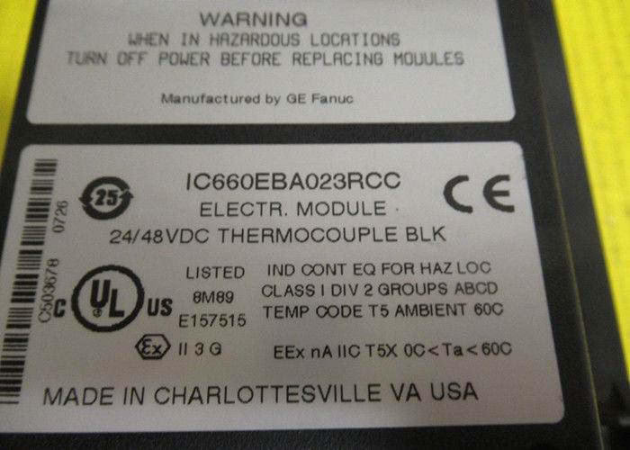 GE Fanuc IC660BBA023 6 circuitos de entrada, 24 a 48 volts DC de potência de bloco, -25 mV a 150 mV de medições de tensão