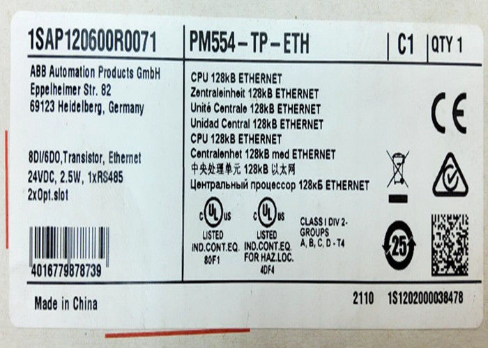 ABB PM554-TP-ETH 1SAP120600R0071 AC500 Prog. Controlador lógico 128kB 8DI/6DO-T ETH 24VDC