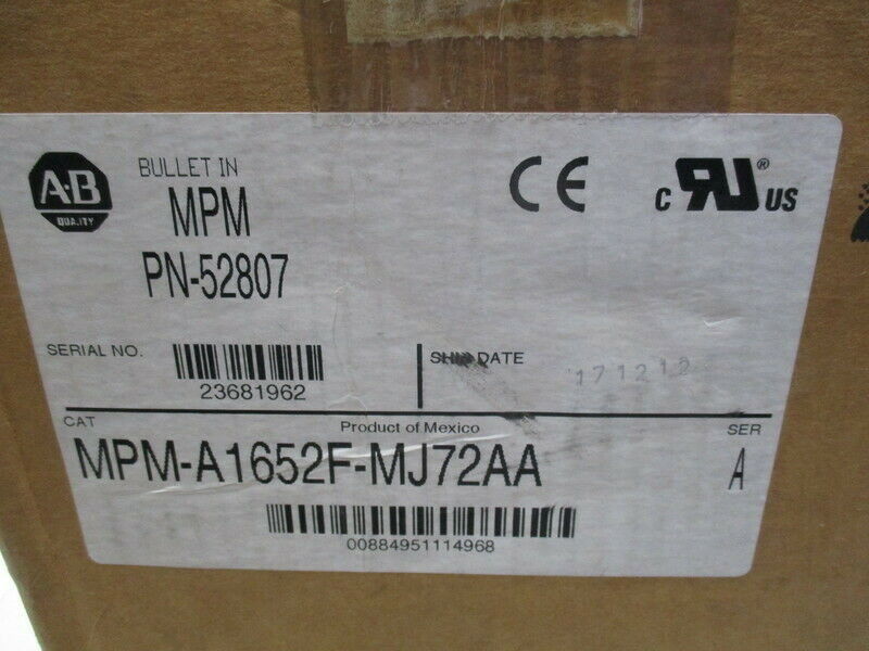 ALLEN-BRADLEY MPM-A1652F-MJ72AA MPM-Série MPM 240V AC Servomotor rotativo